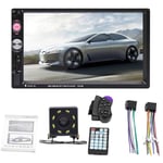 Car MP5 Player, 7023B 7 Inch 2 Din Car Radio Bluetooth Audio Video MP5 Player with Rear Camera One Color with 8-LED Rear Camera