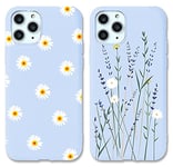 ZhuoFan 2 pièces Coque pour iPhone 7 Plus / 8 Plus Púrpura Silicone Motif Étui en TPU Durable Antichoc Souple Ultra Fine Housse de Protection Case Cover Coques pour iPhone 8/7 Plus 5,5", Fleur