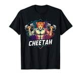 Funny cheetah Lifting Weights Gym Workout Animal Fitness T-Shirt