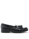 Start-rite Sketch Loafer Black Leather Girls School Shoes, Black Leather, Size 1.5 Older