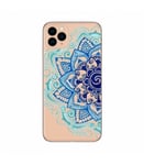 Coque Iphone 11 Mandala Bleu Aztec ethnique Fleur doodling transparente