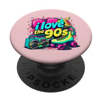 Vintage 90s Party Outfit Men Women Eighties I Love The 90s PopSockets Adhesive PopGrip