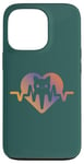 Coque pour iPhone 13 Pro Chat Heartbeat Nurse Animal Kitty Mom & Dad Heart Retro