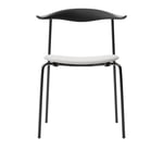 Carl Hansen - CH88P - Svart stål, Ek, Black, Lädergrupp B Thor 310 - Matstolar - Hans J. Wegner - Grå - Läder/Trä