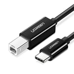 Ugreen USB-C till USB-B skrivarkabel, 1m - Svart