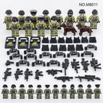 Militärserie Byggklossar Leksakssats med 12 Minifigurer, Kompatibel med Stora Märken