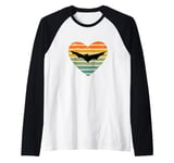 I Love Bat Fan Retro Vintage Flying Fox Bat Raglan Baseball Tee