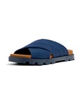 Camper Men's Brutus K100776 X-Strap Sandal, Blue, 6 UK