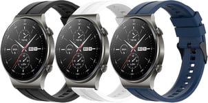 3 Pièces Bracelets Pour Huawei Watch Gt 2 Pro Bracelet En Silicone Compatible Avec Huawei Watch Gt3 46mm/Gt2 46mm/Gt 2pro/Gt 2e, Huawei Watch 3/3pro Sport Sangles Pour 22mm Montres[Dzb131611]