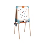 Smoby - Tableau en bois double face - Ardoise craie et Blanche magnétique - Pliable - 80 accessoires