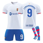 2324 Barcelona borta barn student träning vuxen kostym tröja sportuniform herr- och damfotbollsuniform NO.9 M