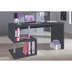 Dmora - Bureau moderne Esse pour bureau et étude avec étagère, Made in Italy, Table d'ordinateur, bureau pc, 140x60h78 cm, couleur Gris cendré, avec