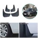 Lot de 4 garde-boues pour Benz Smart 4 portes 2016–2017 - Garde-boue avant et arrière - Garde-boue et accessoires de carrosserie - Noir