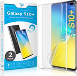 Screen Protector Film For Samsung Galaxy S10 Plus [2-Pack]- [Not Glass]Full Cover,Case Friendly,Flexible Anti-Scratch Film