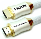 Câble Hdmi 2.1 8K 4K 120Hz Professionnel Ultra Hd 2160P 4M 3D Hdr 48Gb/Sec Earc Blanc