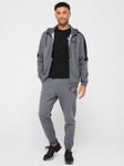 EA7 Emporio Armani Visibility Contrast Shoulder Zip Hoodie Tracksuit - Dark Grey, Dark Grey, Size S, Men