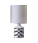 LUSSIOL Lampe de chevet Gisèle, lampe décorative céramique, 40 W, bleu, ø 14x H 29 cm