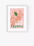 EAST END PRINTS Sophie Ward 'Taurus The Rock' Framed Print