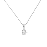 Revere 9ct White Gold 4 Claw Pendant Necklace gold female