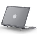 MacBook Pro 14 M3 / M2 / M1 (2023/2021) - Hard cover front + Bagcover med Kickstand - Grå