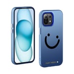 TAUYN Coque pour Xiaomi Mi 11 Lite 5G NE/Lite 5G/4G, PC Très Mince Antichoc Bumper Housse, Smiley Modèle Conception Protection Etui, Bleu