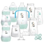 MAM Easy Start Self Sterilising Anti Colic Starter Set, Newborn Bottle Set and Soother, Newborn Essentials, Blue (Designs May Vary)