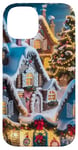 Coque pour iPhone 14 Village Enneigé Hiver Neige Noël Modèle Flocons De Neige