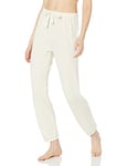 Amazon Essentials Pantalon de Pyjama Type Jogging d’Intérieur en Éponge Légère (Grandes Tailles Disponibles) Femme, Blanc Cassé, S