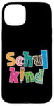 Coque pour iPhone 15 Plus Inscription scolaire colorée