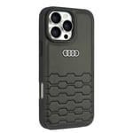 Étui pour Téléphone Portable IPHONE 16 Pro Audi Simili Cuir Noir Logo Métal