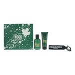 Dsquared2 Green Wood Eau de Toilette 100ml, Shower Gel 150ml + Key Ring