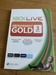 Xbox Live Abonnement Gold 3 Mois - Neuf / Scellé - Xbox 360