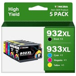 932XL 933XL Ink Cartridges Combo Pack Compatible for HP 932 XL 933 XL Ink Cartridges Compatible for HP Officejet 6700 7510 7612 6600 7110 7610 6100 7620 Printer (2 Black, 1 Magenta, 1 Cyan, 1 Yellow)