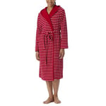 Schiesser Women Terry Bathrobe Röd/Vit Medium Dam