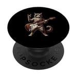 Retro Cat Rock Music Men Kids Women Funny Kitten Cat Rock PopSockets PopGrip Adhésif