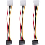 3X Sata Alimentation Câble Convertisseur Adaptateur Vers Mâle Molex, 6 Pouces