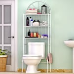 Etagère de salle de bain meuble de rengement au-dessus des toilettes wc ou lave-linge avec 3 tablettes en fer blanc