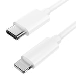 Cable Usb C Lightning, 1 Pack 2M [Certifié Mfi] Iphone Charge Rapide Câble Usb C Vers Lightning Pour Iphone 13/Iphone 12/Iphone 11/Iphone Se X Xr Xs Max/Ipad/Ipods Fil C-Lightning Blanc