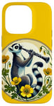 Coque pour iPhone 14 Pro Lemur jouant d'une clarinette Illustration Mignon Band Class Art