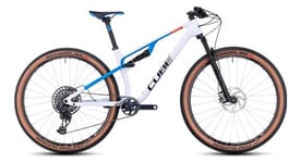 Vtt tout suspendu cube ams zero99 c 68x slx 29 sram gx eagle axs 12v 29   blanc bleu teamline 2023