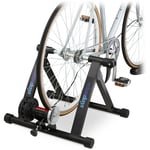 Relaxdays Home trainer vélo, pour roues 26-28 pouces, jusqu’à 150 kg, pliable, intérieur, freinage magnétique, noir