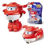 Super Wings Jouets Transformer Jett, Figures d'action 2 en 1, Jouet Robot Avion 5cm, Jouet Transformateur pour Garçons et Filles à partir de 3 Ans