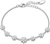 Philip Jones Silver Plated Daisy Bracelet