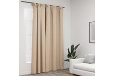 Pellavamainen pimennysverho koukuilla beige 290x245 cm -