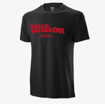 WILSON Padel Tee Cotton Black Mens (L)