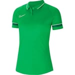 Nike Women's Dri-FIT Academy Polo Shirt, Lt Green Spark/White/Pine Green/White, M