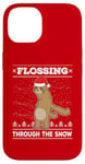 iPhone 14 Flossing Through The Snow Sloth Ugly Christmas Sweater Floss Case