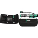 Wera Kraftform Kompakt Multi-Function Zyklop Speed Ratchet, Socket & Bit Set, 1/4", 26pc, 05051045001 & Compact Tool Set Kraftform 20" with Pouch, SL/PH/PZ, 7 Pieces