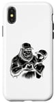 Coque pour iPhone X/XS Funny Cryptid Bigfoot Alien Love Valentine Monster Femme Homme