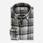 Fitted Body Flanel Shirt - Light Blue Check